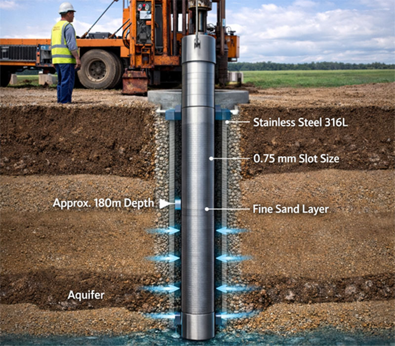 Johnson Screen Tube for the water well